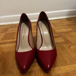 Red Leather High Heels